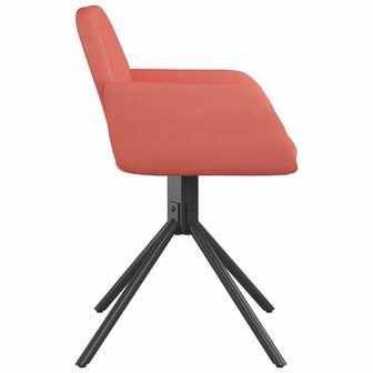 Eetkamerstoelen draaibaar 2 st fluweel roze 8720287108528 5