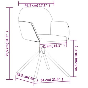 Eetkamerstoelen draaibaar 2 st fluweel roze 8720287108528 9