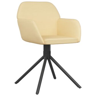 Eetkamerstoelen draaibaar 2 st fluweel cr&egrave;mekleurig 8720287108573 3