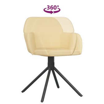 Eetkamerstoelen draaibaar 2 st fluweel cr&egrave;mekleurig 8720287108573 7