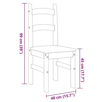 Eetkamerstoelen 2 st 40x46x99 cm massief grenenhout grijs 8721012853089 9