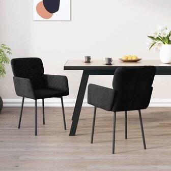 Eetkamerstoelen 2 st fluweel zwart 8720287108931 1