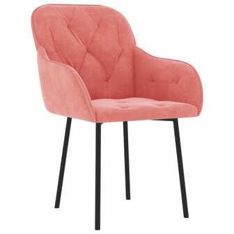 Eetkamerstoelen 2 st fluweel roze 8720287109570 3