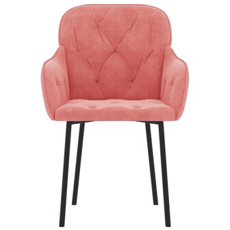 Eetkamerstoelen 2 st fluweel roze 8720287109570 4