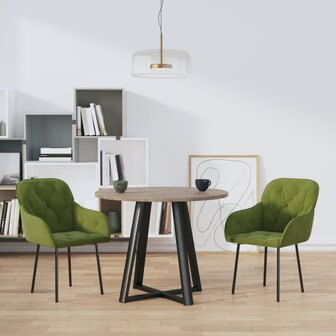 Eetkamerstoelen 2 st fluweel lichtgroen 8720287109563 1