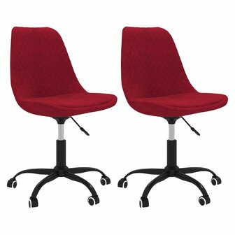 Eetkamerstoelen draaibaar 2 st stof wijnrood 8720286677285 2