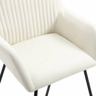 Eetkamerstoelen 2 st stof cr&egrave;mekleurig 8719883607597 6