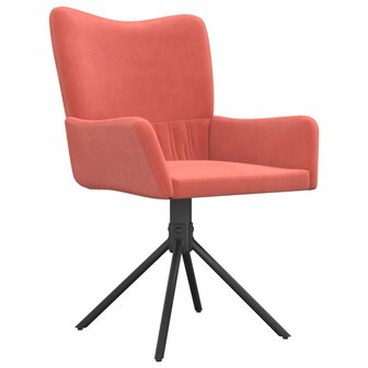 Eetkamerstoelen draaibaar 2 st fluweel roze 8720287109211 4