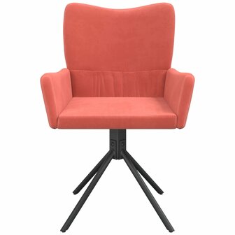 Eetkamerstoelen draaibaar 2 st fluweel roze 8720287109211 5