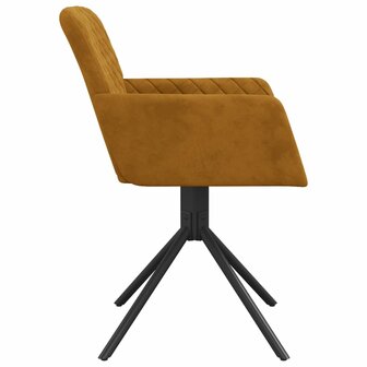 Eetkamerstoelen draaibaar 2 st fluweel bruin 8720287109068 5