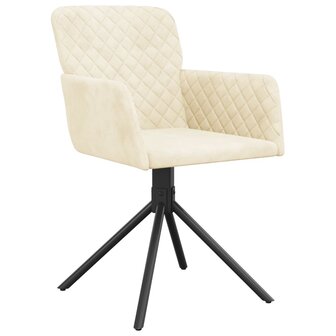 Eetkamerstoelen draaibaar 2 st fluweel cr&egrave;mekleurig 8720287109075 3