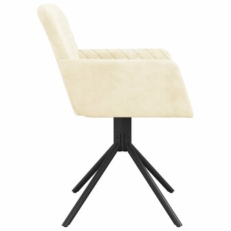 Eetkamerstoelen draaibaar 2 st fluweel cr&egrave;mekleurig 8720287109075 5