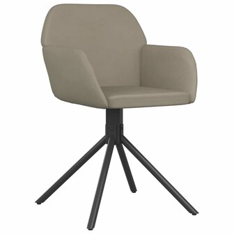 Eetkamerstoelen draaibaar 2 st fluweel lichtgrijs 8720287108481 3