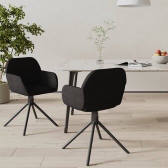 Eetkamerstoelen draaibaar 2 st fluweel zwart 8720287108542 1