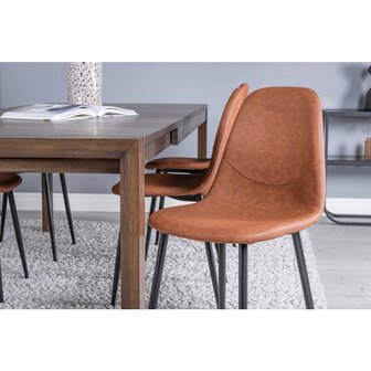 Venture Home Eetkamerstoelen 2 st Polar lederlook bruin en zwart 7350107085039 4