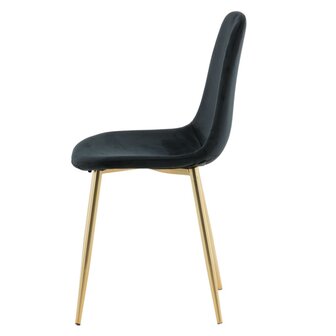 Venture Home Eetkamerstoelen 2 st Polar fluweel zwart en messing 7350107085022 6