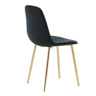 Venture Home Eetkamerstoelen 2 st Polar fluweel zwart en messing 7350107085022 9