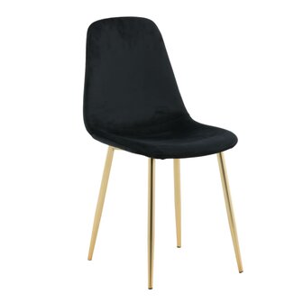 Venture Home Eetkamerstoelen 2 st Polar fluweel zwart en messing 7350107085022 11