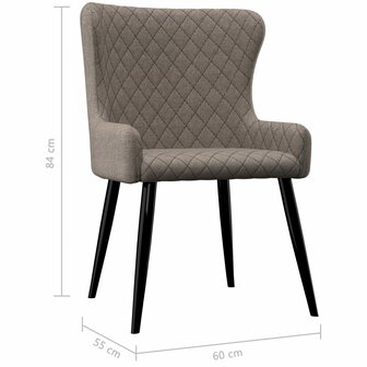 Eetkamerstoelen draaibaar 2 st stof taupe 8719883706931 7