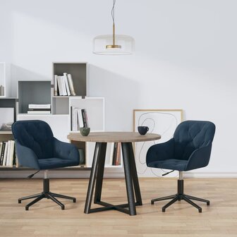 Eetkamerstoelen draaibaar 2 st fluweel blauw 8720287016625 1