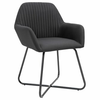 Eetkamerstoelen 2 st stof zwart 8719883607634 2