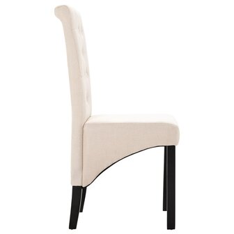 Eetkamerstoelen 2 st stof cr&egrave;me 8719883574332 4