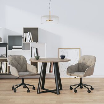 Eetkamerstoelen draaibaar 2 st fluweel lichtgrijs 8720287017073 1