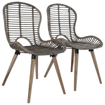 Eetkamerstoelen 2 st natuurlijk rattan bruin 8718475617051 1