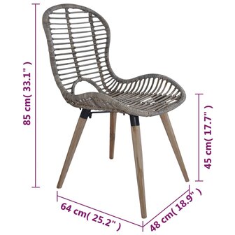 Eetkamerstoelen 2 st natuurlijk rattan bruin 8718475617051 7