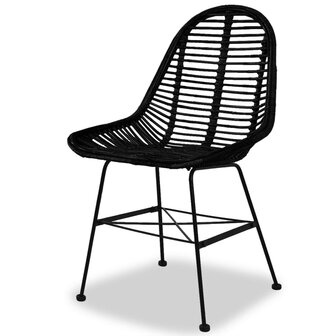 Eetkamerstoelen 2 st natuurlijk rattan zwart 8718475568865 3