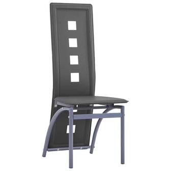 Eetkamerstoelen 4 st kunstleer grijs 8719883599090 2