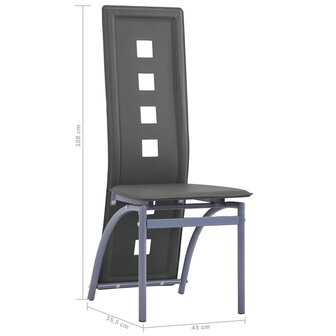 Eetkamerstoelen 4 st kunstleer grijs 8719883599090 8