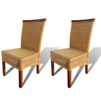 Eetkamerstoelen 2 st natuurlijk rattan bruin 8718475523437 2