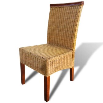 Eetkamerstoelen 2 st natuurlijk rattan bruin 8718475523437 3