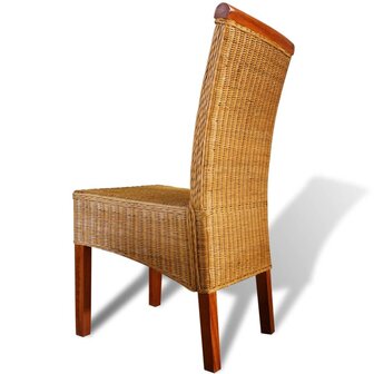 Eetkamerstoelen 2 st natuurlijk rattan bruin 8718475523437 4