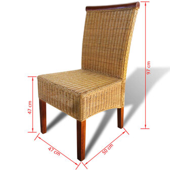 Eetkamerstoelen 2 st natuurlijk rattan bruin 8718475523437 6