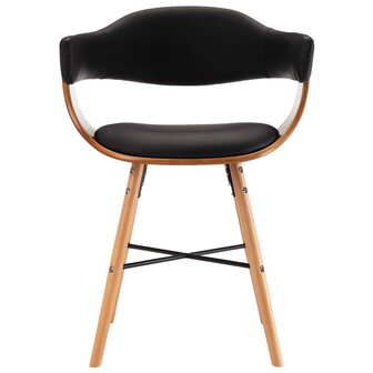 Eetkamerstoelen 2 st kunstleer en gebogen hout zwart 8719883666440 4