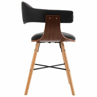 Eetkamerstoelen 2 st kunstleer en gebogen hout zwart 8719883666440 6