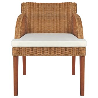 Eetkamerstoelen 2 st met kussens natuurlijk rattan lichtbruin 8720286143186 3