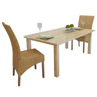 Eetkamerstoelen 2 st natuurlijk rattan bruin 8718475523444 1