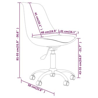 Eetkamerstoelen 4 st draaibaar stof cr&egrave;mekleurig 8720286721360 9