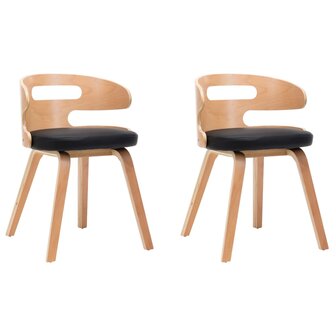 Eetkamerstoelen 2 st gebogen hout en kunstleer 8719883666167 2