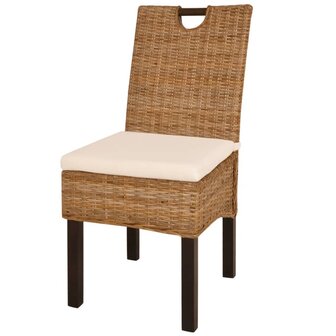 Eetkamerstoel Kubu 2 stuks rattan mangohout 8718475525288 2