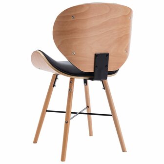 Eetkamerstoelen 2 st kunstleer en gebogen hout zwart 8719883666518 6