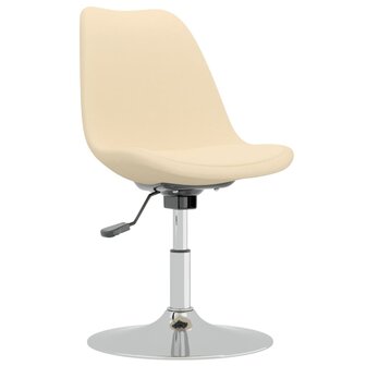 Eetkamerstoelen 4 st draaibaar stof cr&egrave;mekleurig 8720286676684 3