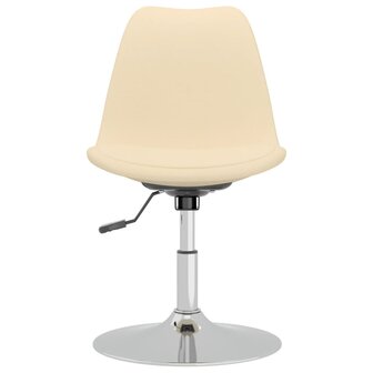 Eetkamerstoelen 4 st draaibaar stof cr&egrave;mekleurig 8720286676684 4