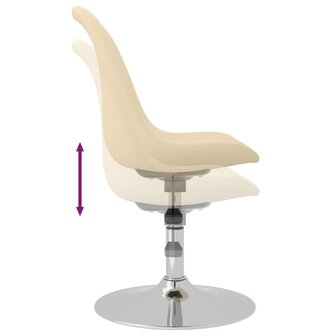 Eetkamerstoelen 4 st draaibaar stof cr&egrave;mekleurig 8720286676684 6