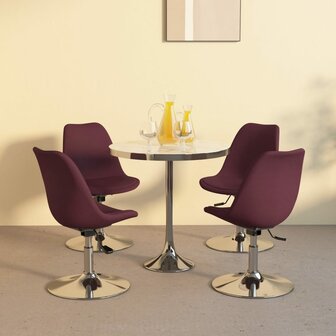 Eetkamerstoelen draaibaar 4 st stof paars 8720286676646 1