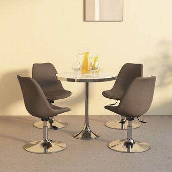 Eetkamerstoelen 4 st draaibaar stof taupe 8720286676660 1