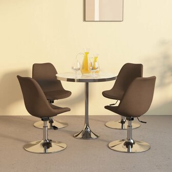 Eetkamerstoelen draaibaar 4 st stof bruin 8720286676547 1